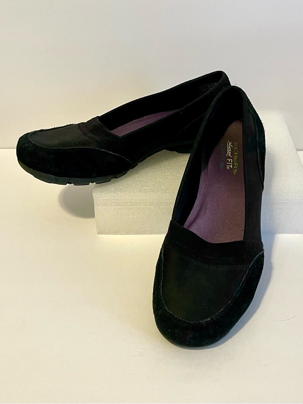 Skechers Black Slip-On Comfort Flats